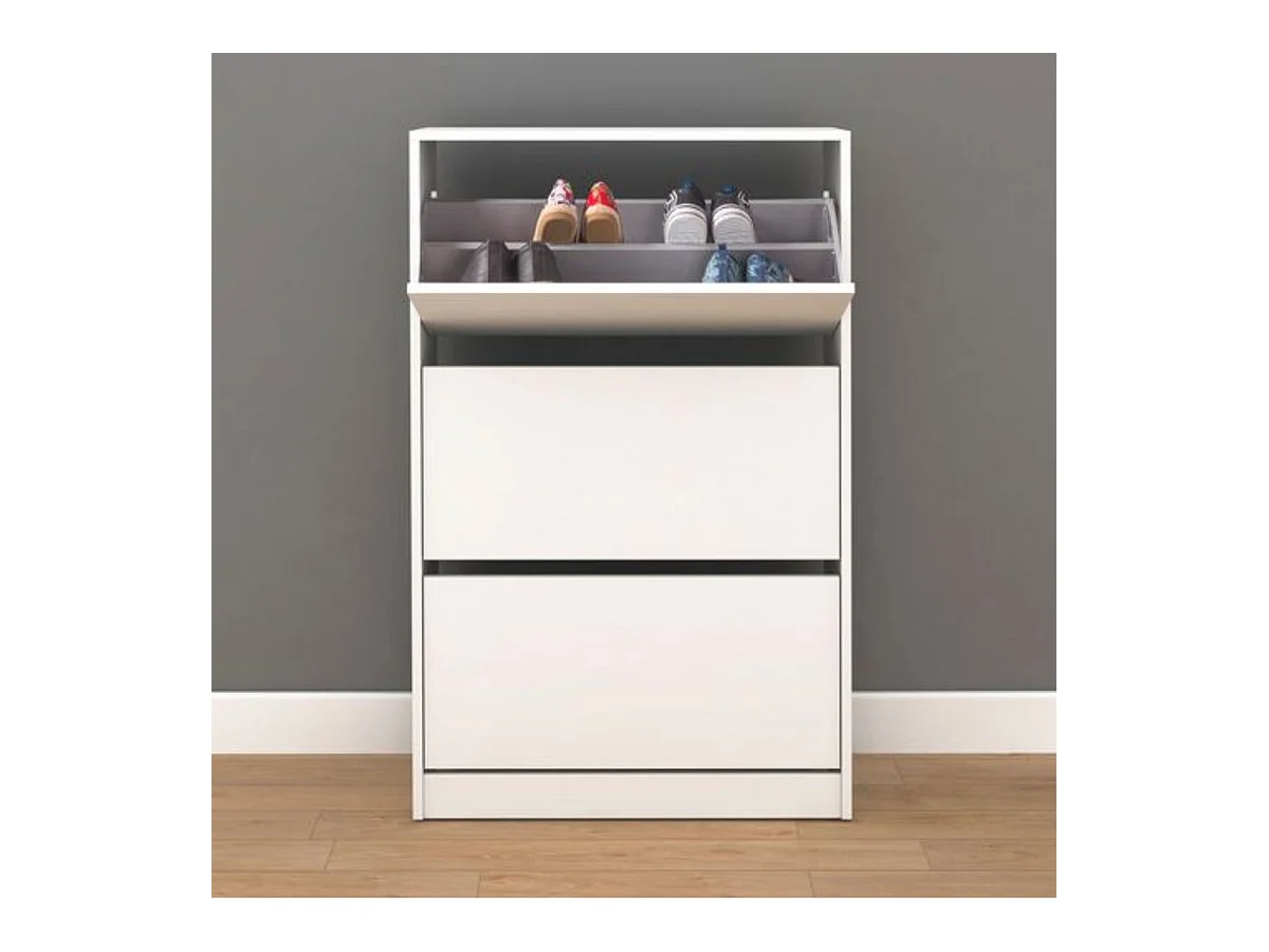 Range-chaussures 3 portes pliantes 121x73x26 blanc - Venprodin