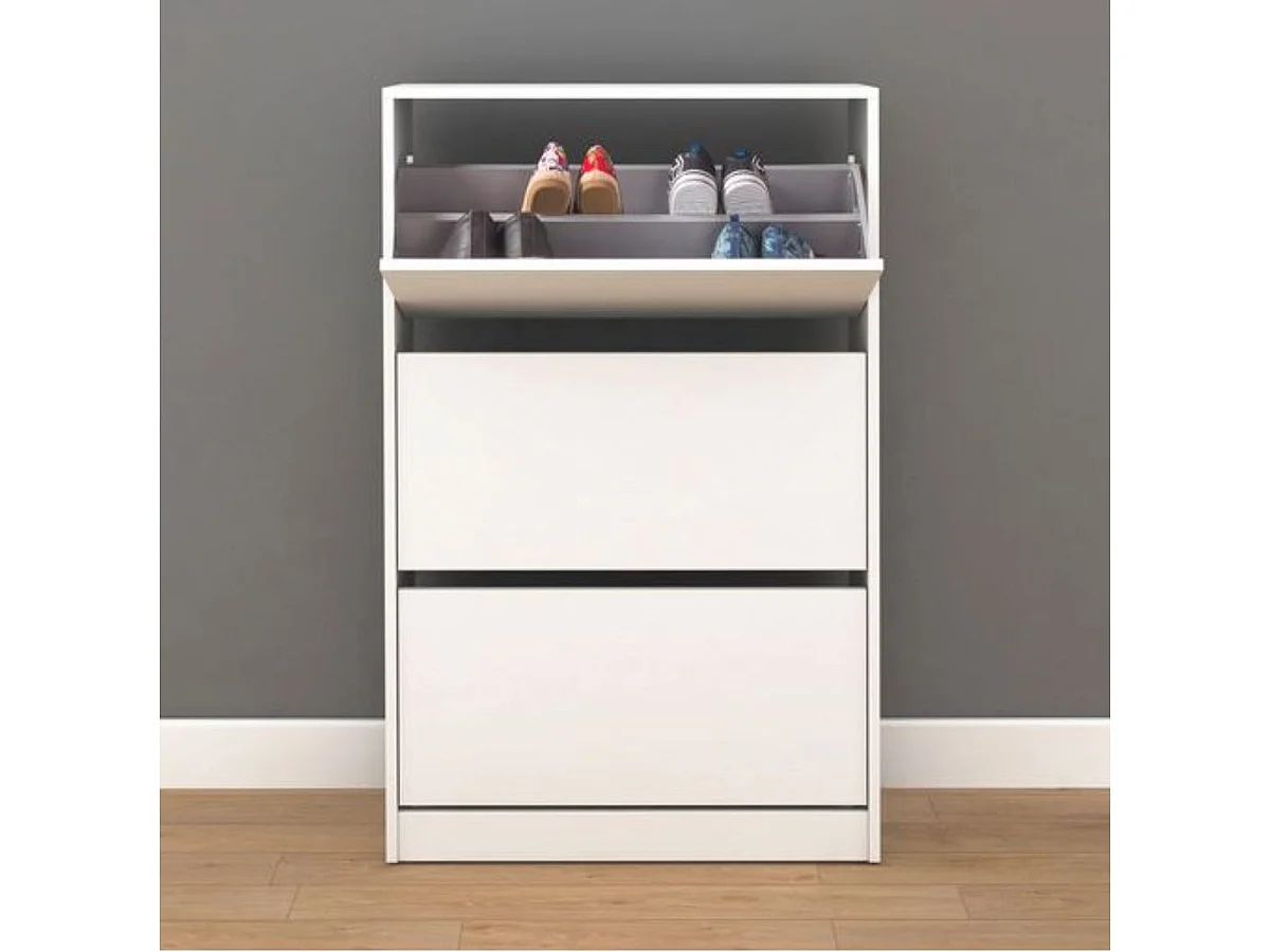 Range-chaussures 3 portes pliantes 121x73x26 blanc - Venprodin