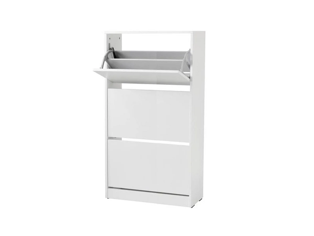 Range-chaussures 3 portes pliantes 121x73x26 blanc - Venprodin
