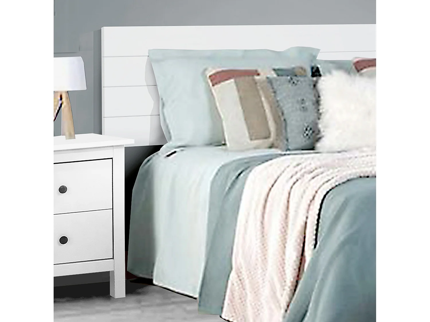 Tête de lit en bois 105 cm Magda 110x45 blanc - Venprodin