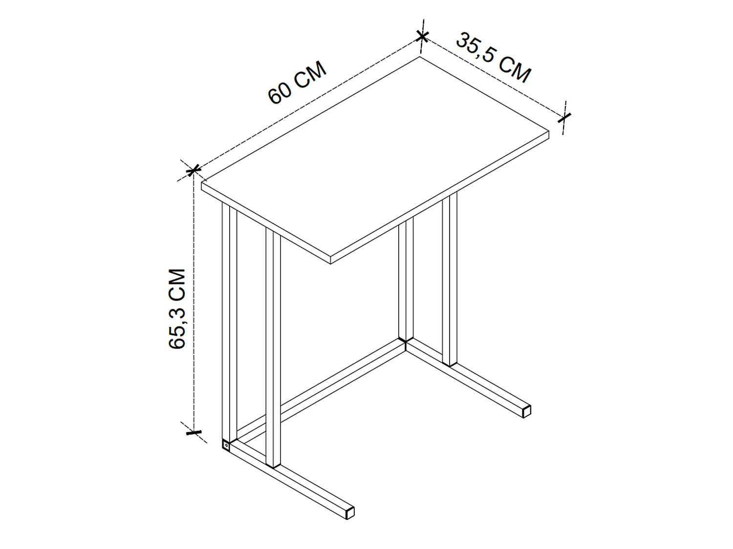 Mesa Auxiliar De Metal Cuadrada 66X60X36 Safir
