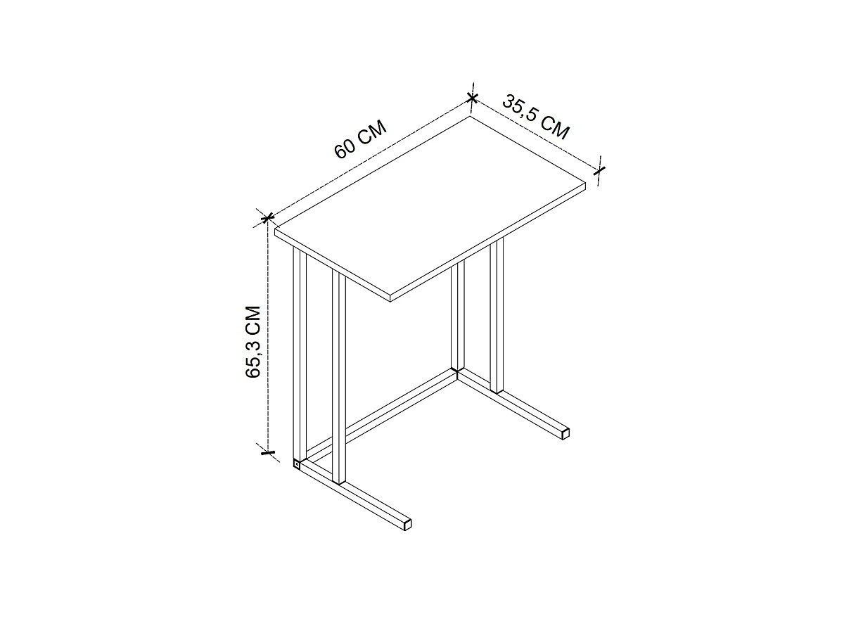 Mesa Auxiliar De Metal Cuadrada 66X60X36 Safir