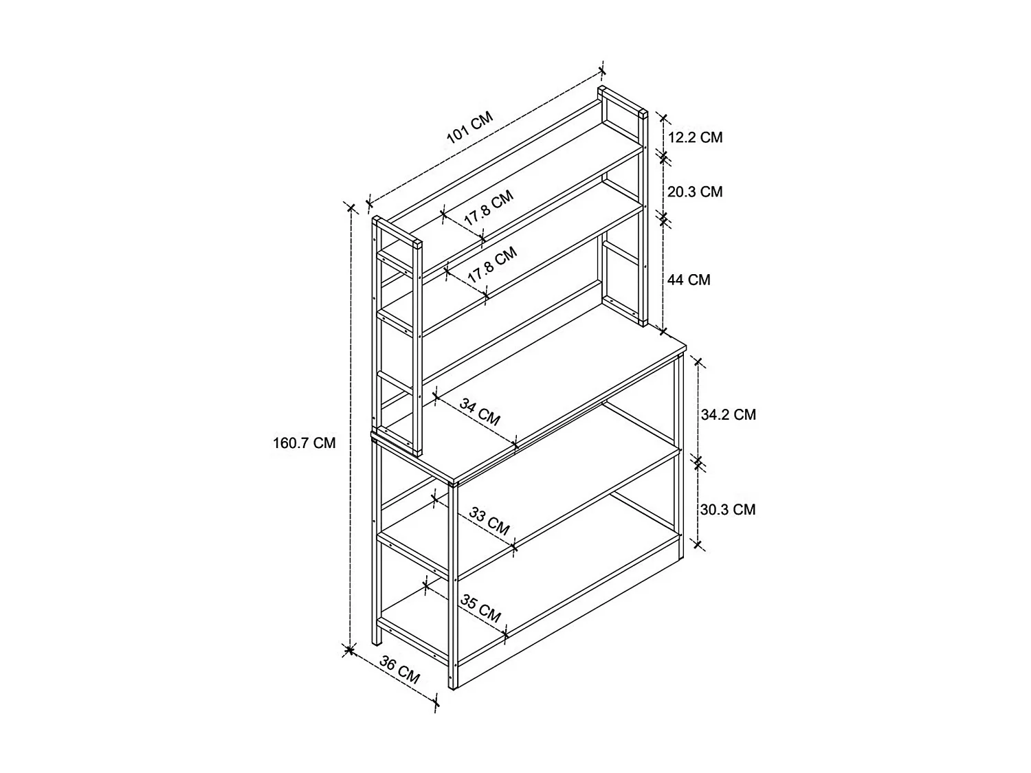 Estanteria Para Cocina De Metal 5 Niveles 161X101X36 Safir