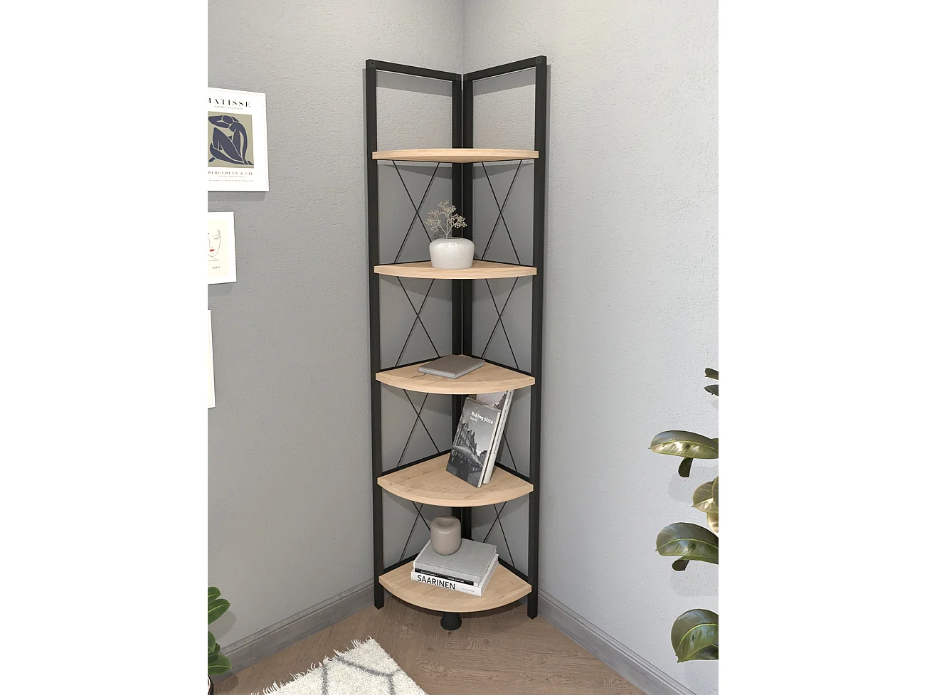 Estanteria De Metal Esquinera 5 Niveles 160X67X34 Safir