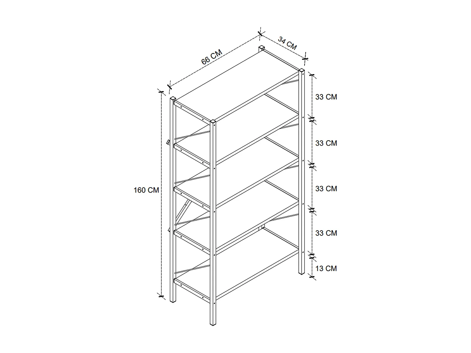 Estanteria De Metal 5 Niveles 160X66X34 Safir