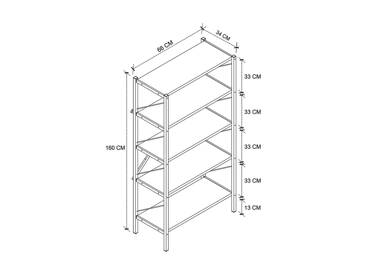 Estanteria De Metal 5 Niveles 160X66X34 Safir