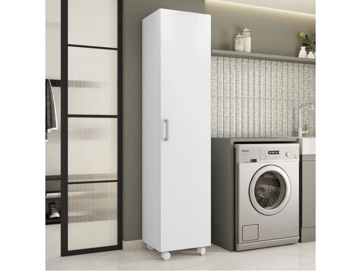 Armario Hogar 1 Puerta 187X42X41  Patas Blanco