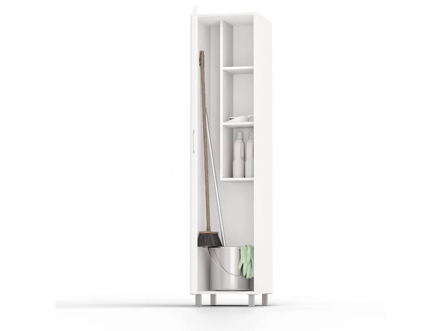Armario Hogar 1 Puerta 187X42X41  Patas Blanco