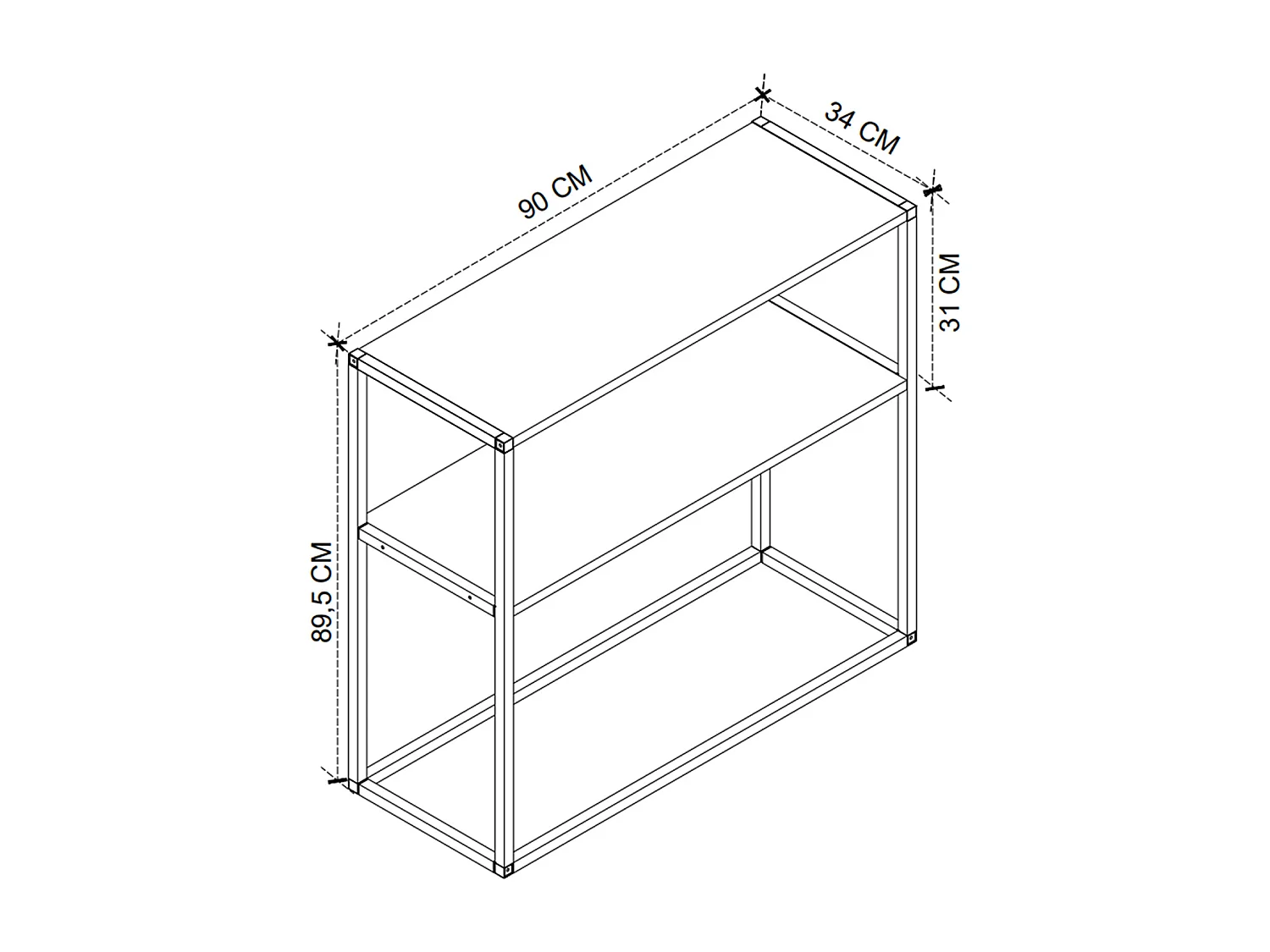 Consola De Metal Con Soporte De Exhibición Moderno 90X90X34 Safir