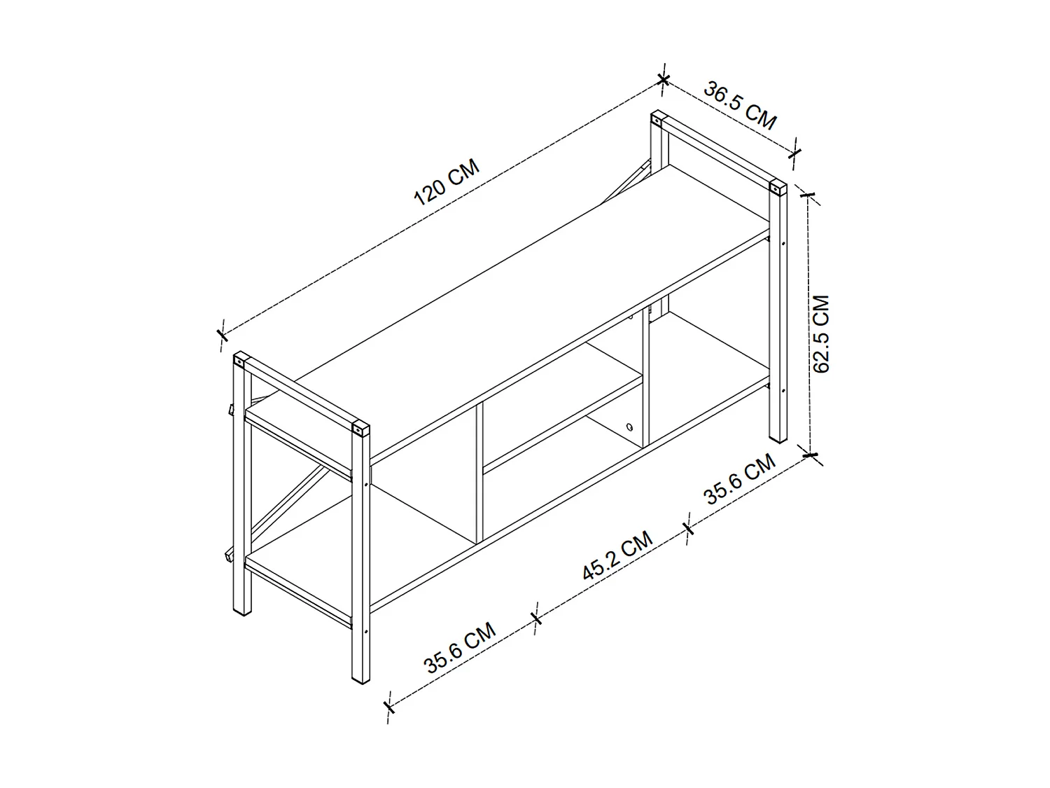 Mesa Tv Con Estructura De Metal 61X120X35 Safir