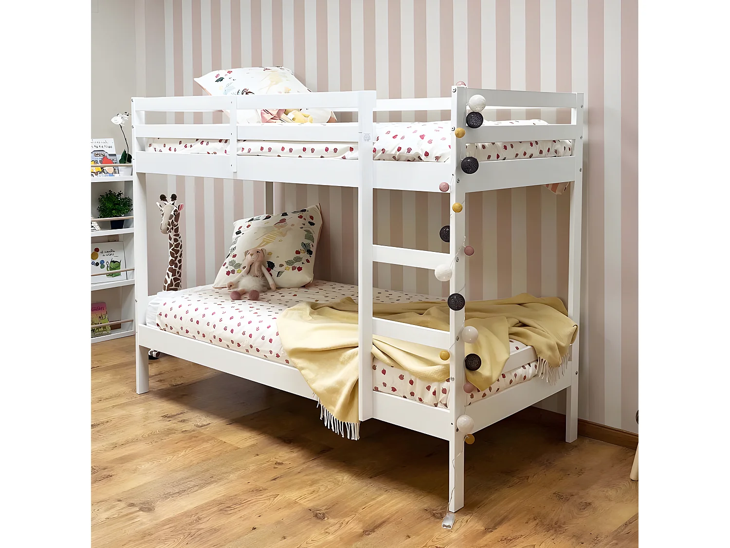 Litera infantil madera blanca 90x190cm