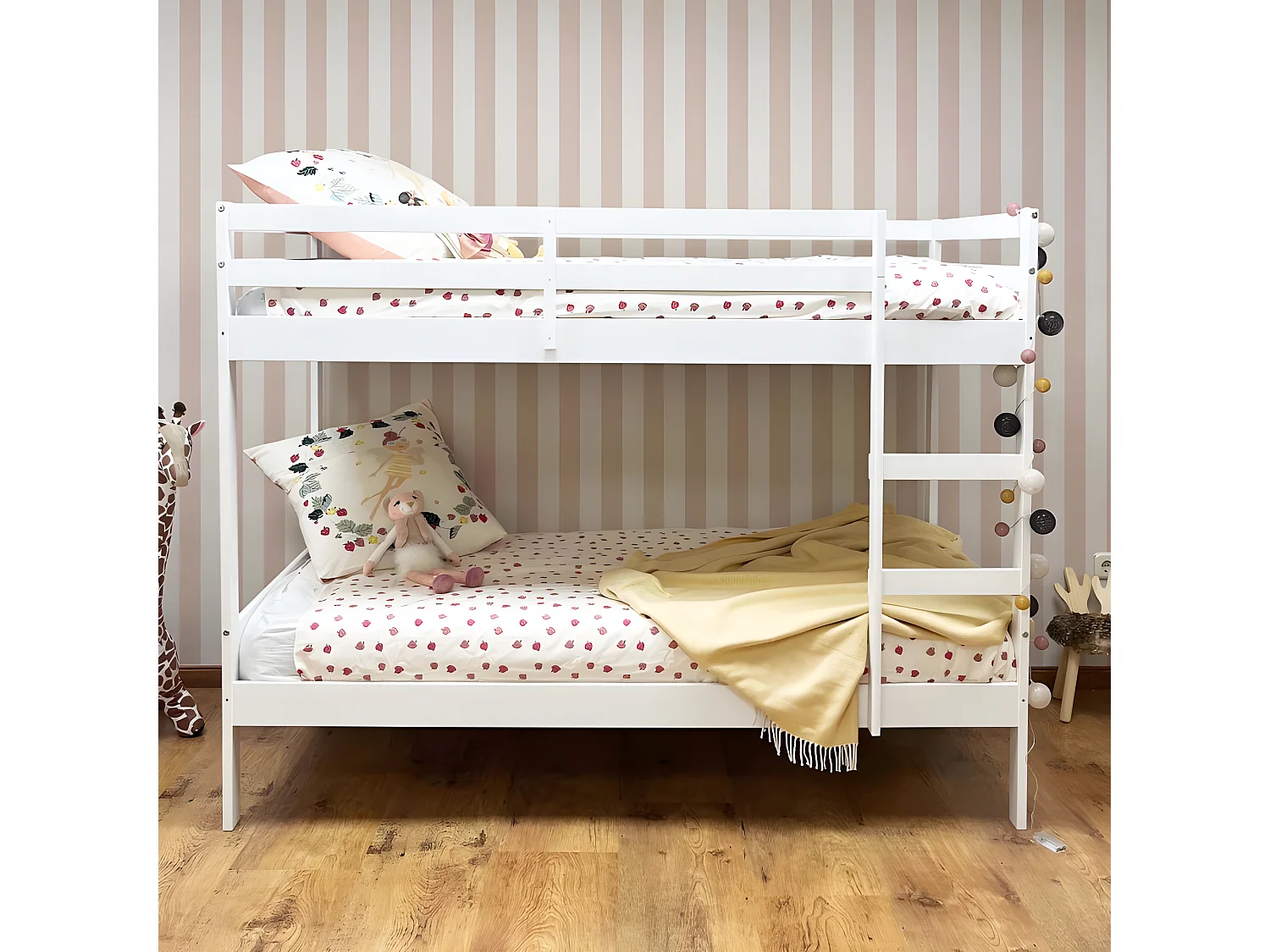 Litera infantil madera blanca 90x190cm
