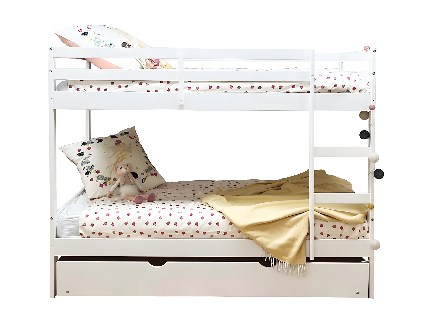 Litera infantil madera blanca 90x190cm