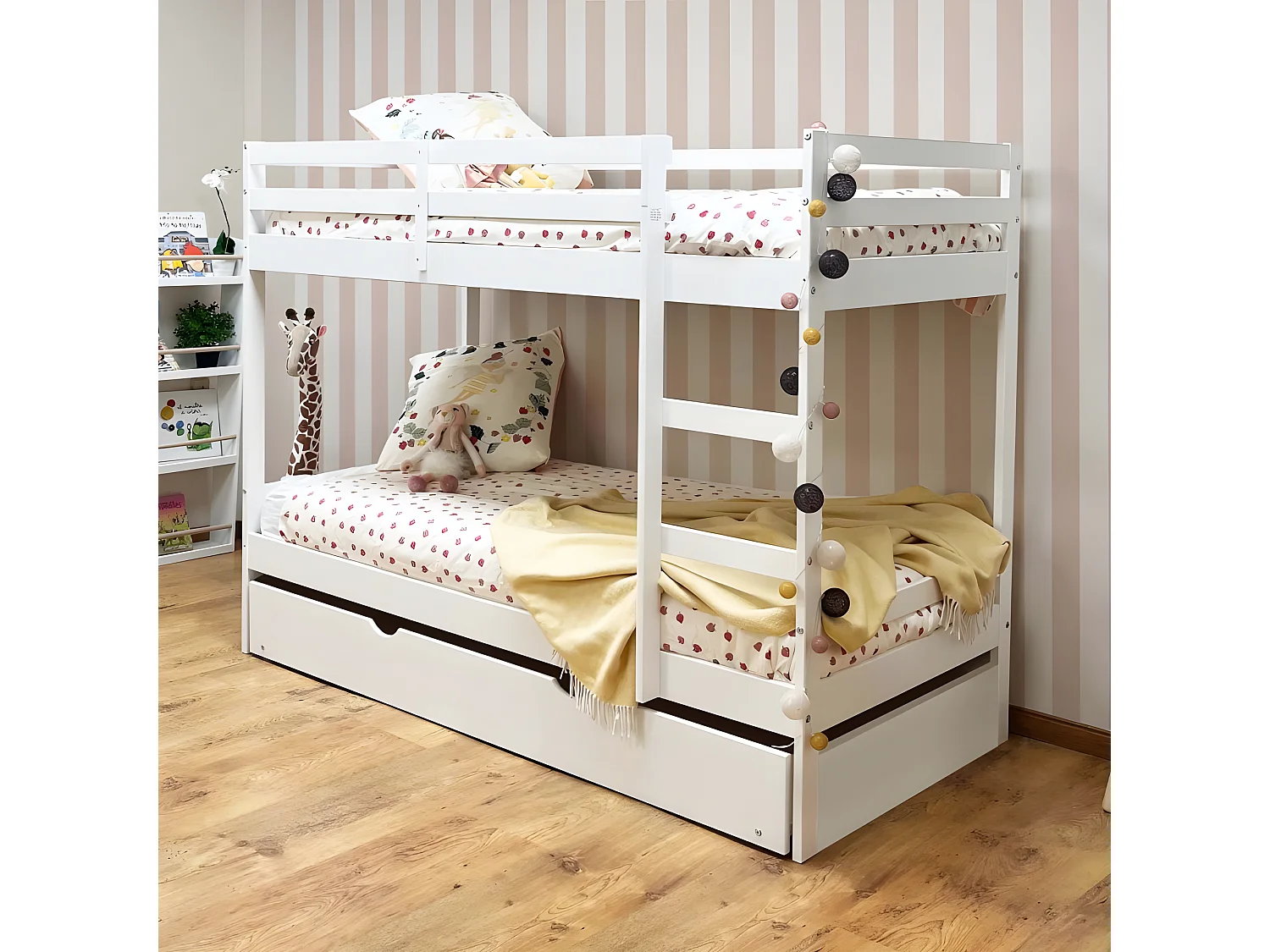 Litera infantil madera blanca 90x190cm