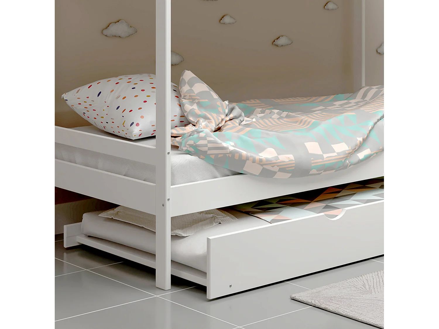 Cama Auxiliar Logan Muy Practica 24X189X94 Blanco