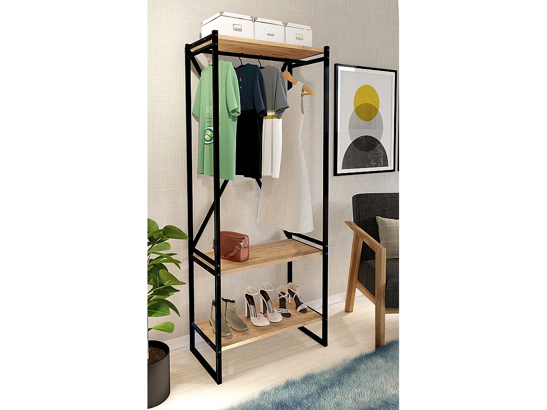 Armario De Ropa De Metalico Con Compartimentos Gran Capacidad 160X66X34 Safir