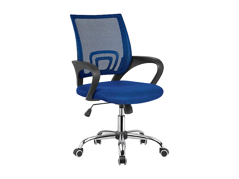 Cadeira de escritório giratória Saray com braços azul