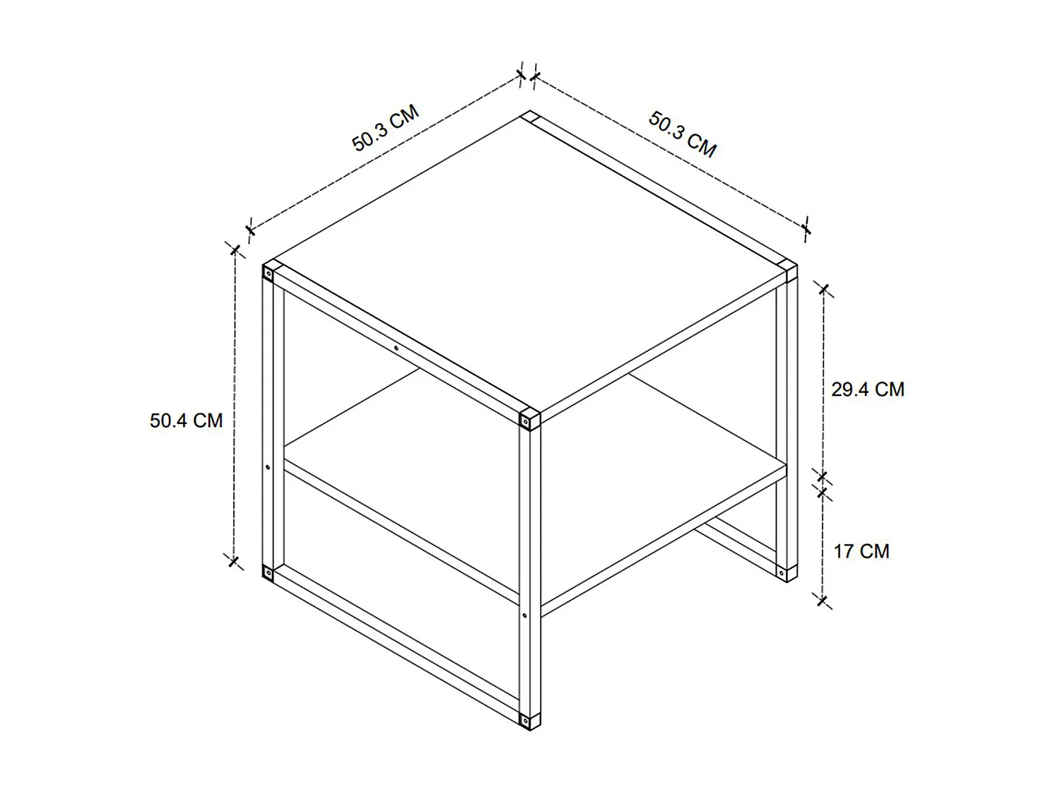 Mesa de centro metálica funcional 56X50X50 Safir