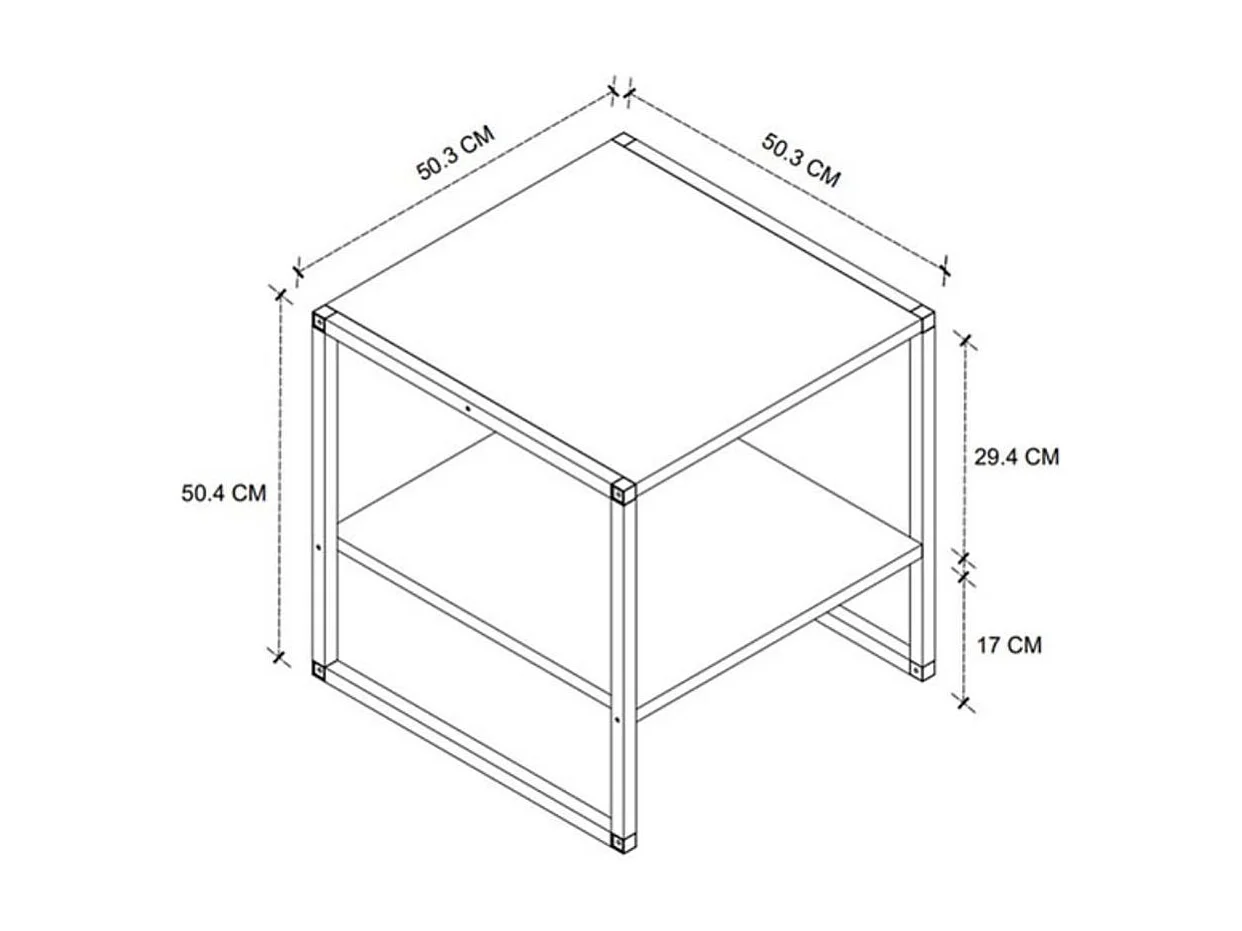 Mesa de centro metálica funcional 56X50X50 Safir