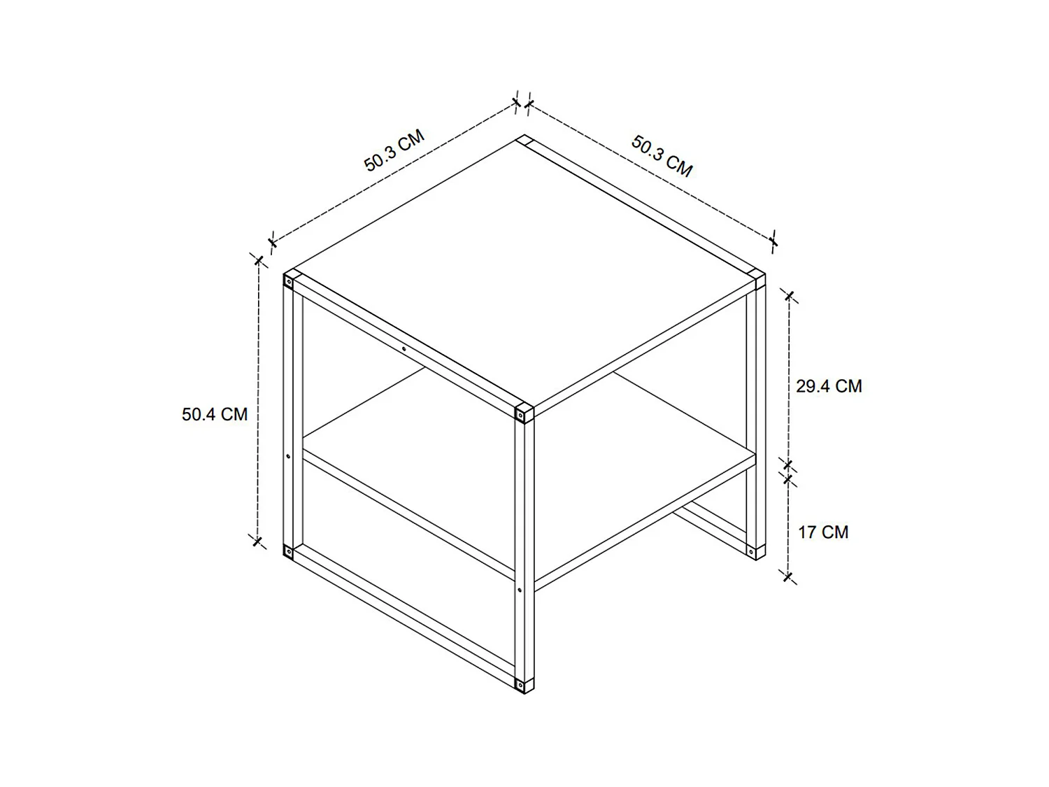 Mesa Centro Funcional De Metal 56X50X50 Safir