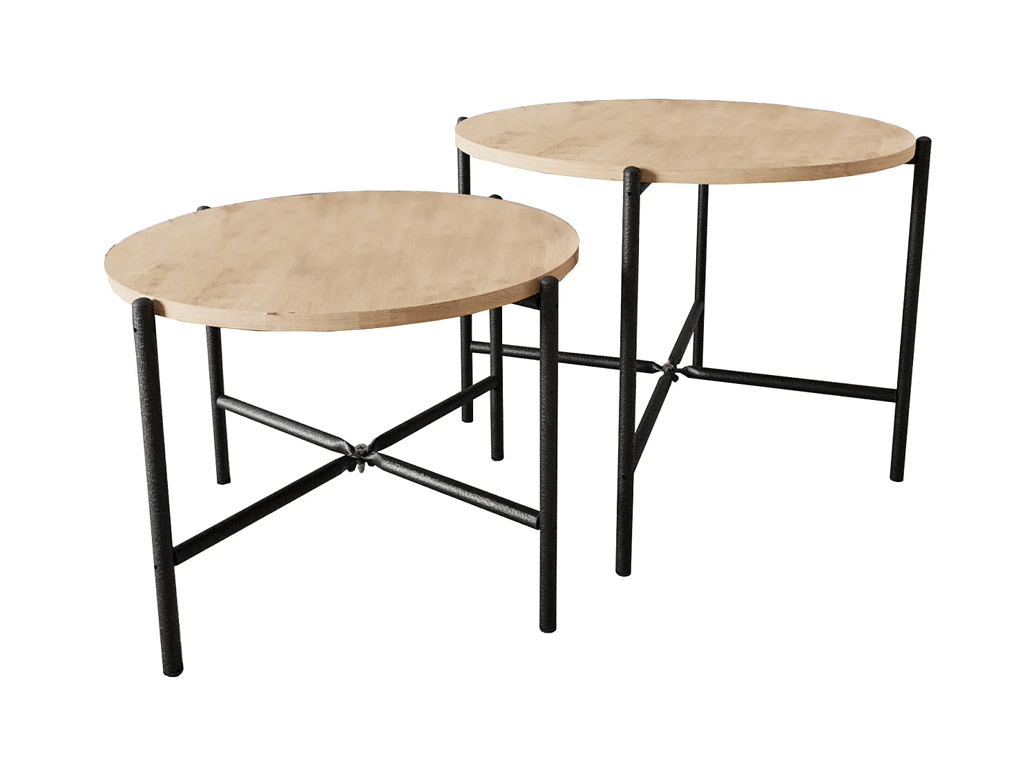 Lot de 2 tables basses Safir piètement métal - Venprodin