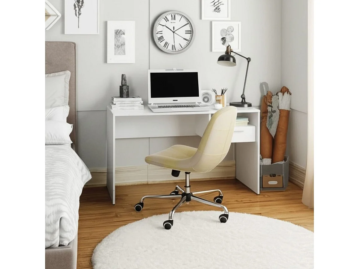 Mesa Escritorio Para Ordenador 1 Cajón 75X120X60 Blanco