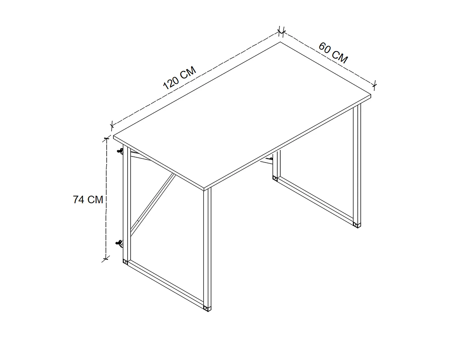 Mesa Escritorio Base Metal 75X120X60 Safir