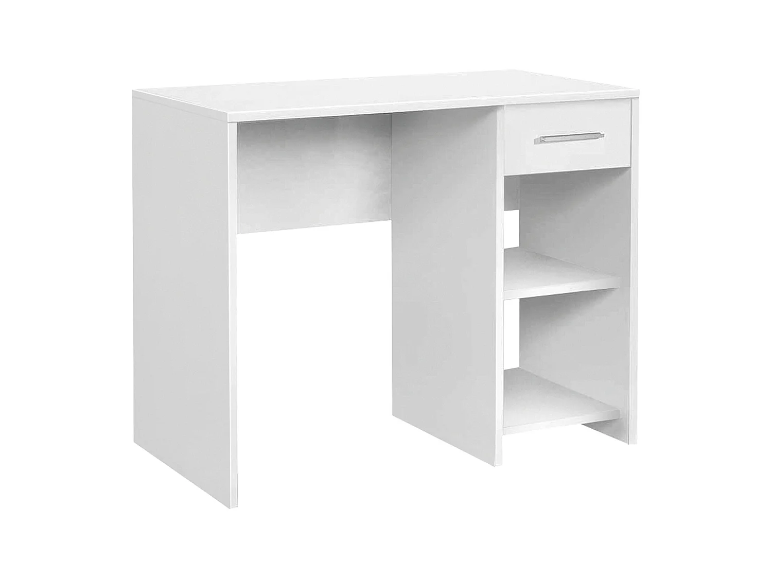 Table de bureau 1 tiroir avec étagères 74x90x51 blanc - Venprodin