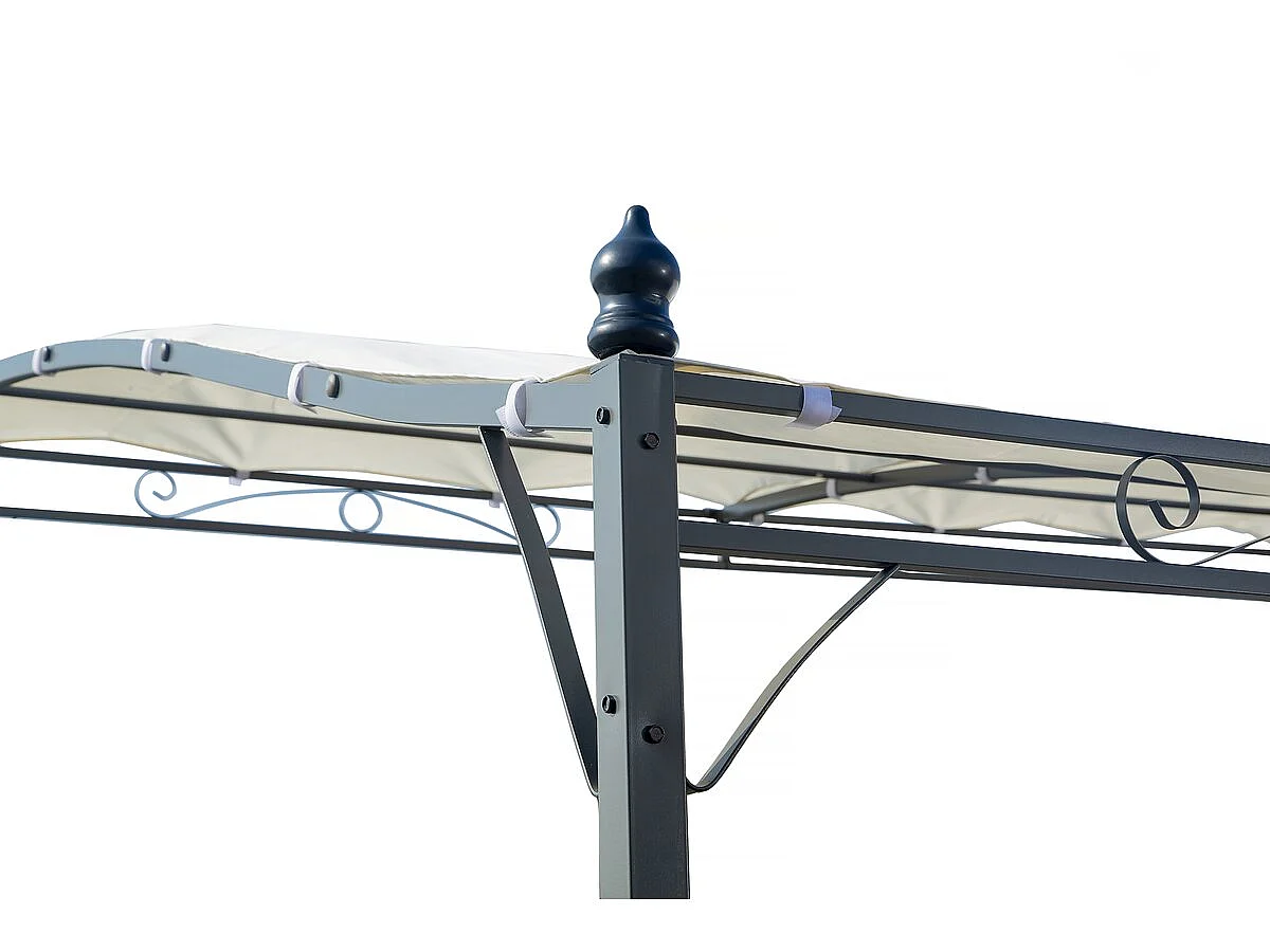 Schuin metalen pergola 3x2,5m Beige voor een elegante en beschermde buitenruimte