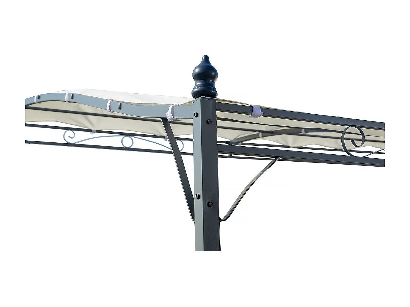 Pergola inclinée en métal - 3 x 2,5 m - Beige