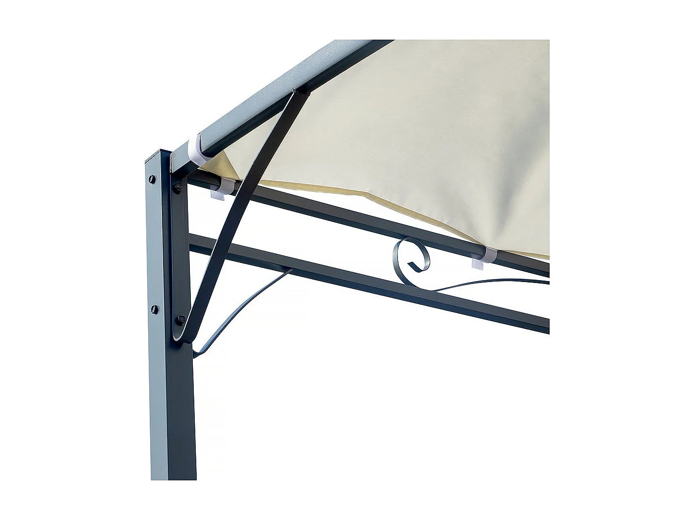 Pergola inclinée en métal - 3 x 2,5 m - Beige