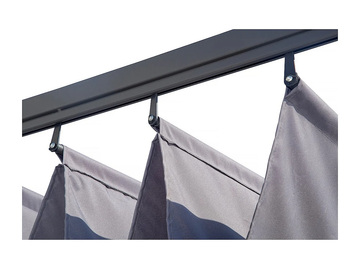 Pergola adossée en métal avec toit rétractable -  3 x 4 m - Gris anthracite