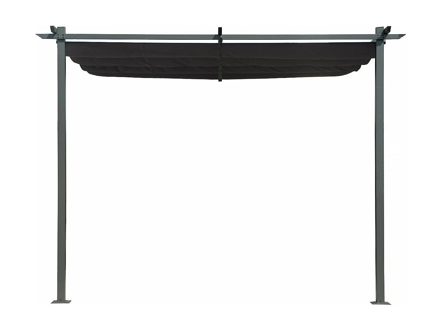 Pergola adossée avec toit rétractable - 3 x 3 m - Gris anthracite