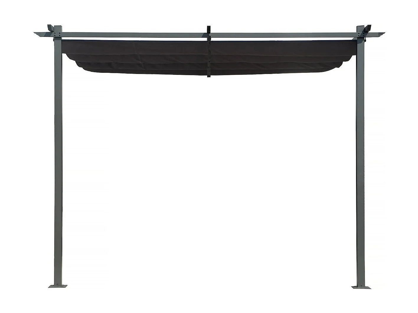 Pergola adossée avec toit rétractable - 3 x 3 m - Gris anthracite