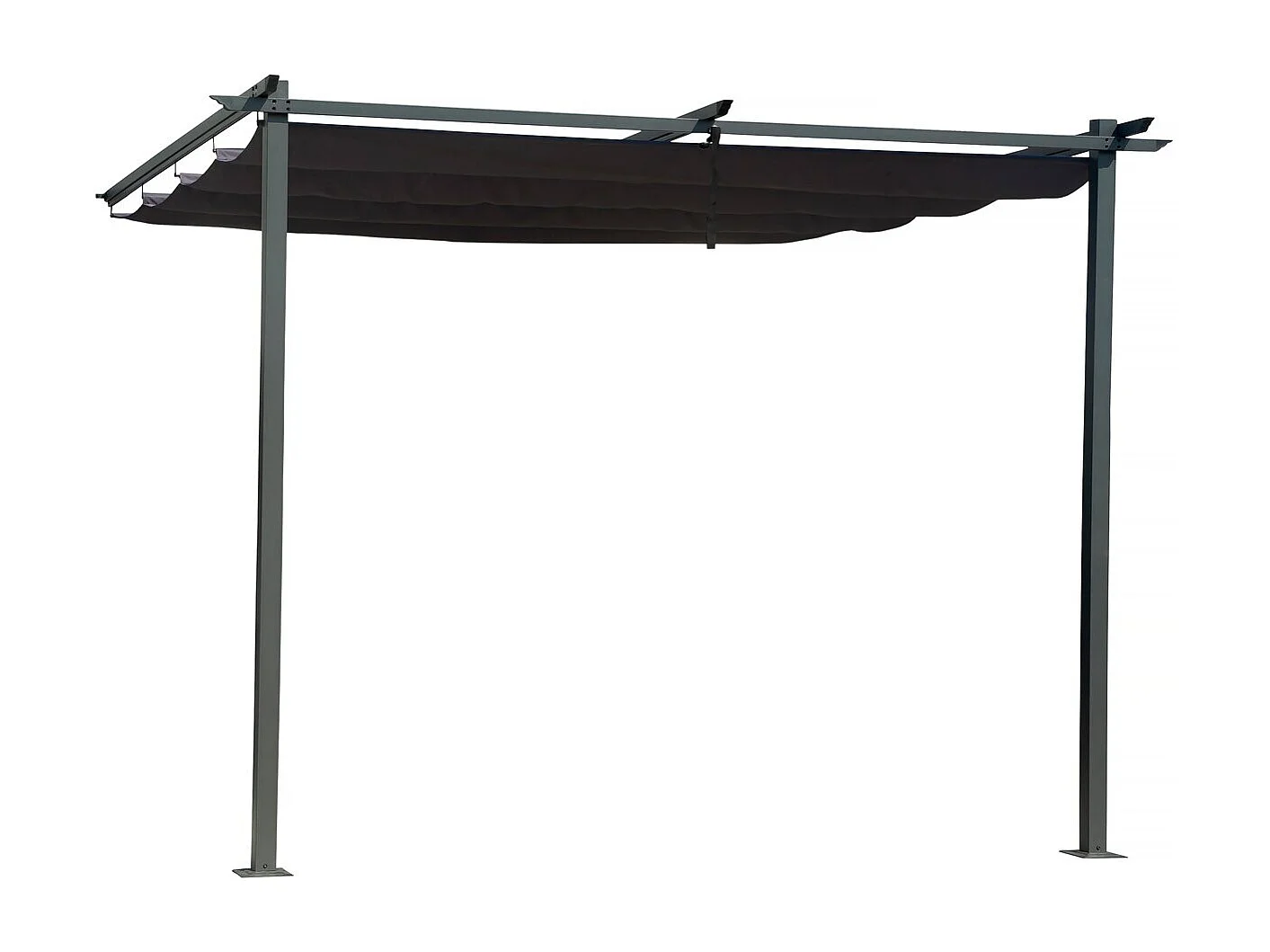 Pergola adossée avec toit rétractable - 3 x 3 m - Gris anthracite
