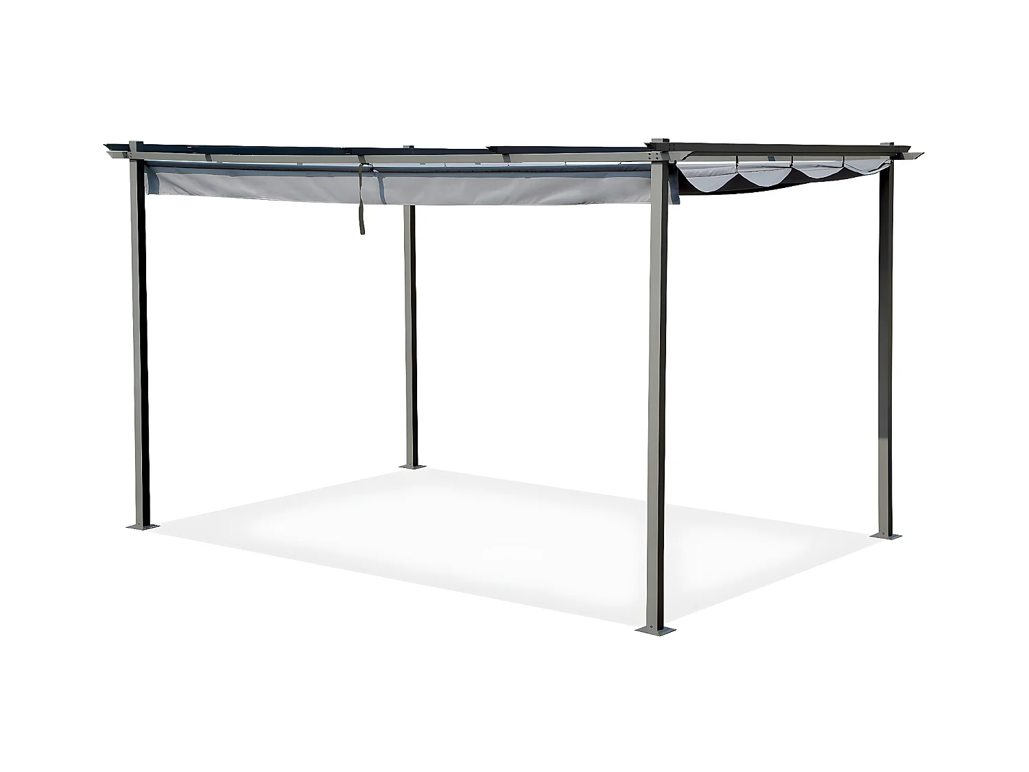 Pergola en métal avec toit rétractable - 3 x 4 m - Gris anthracite