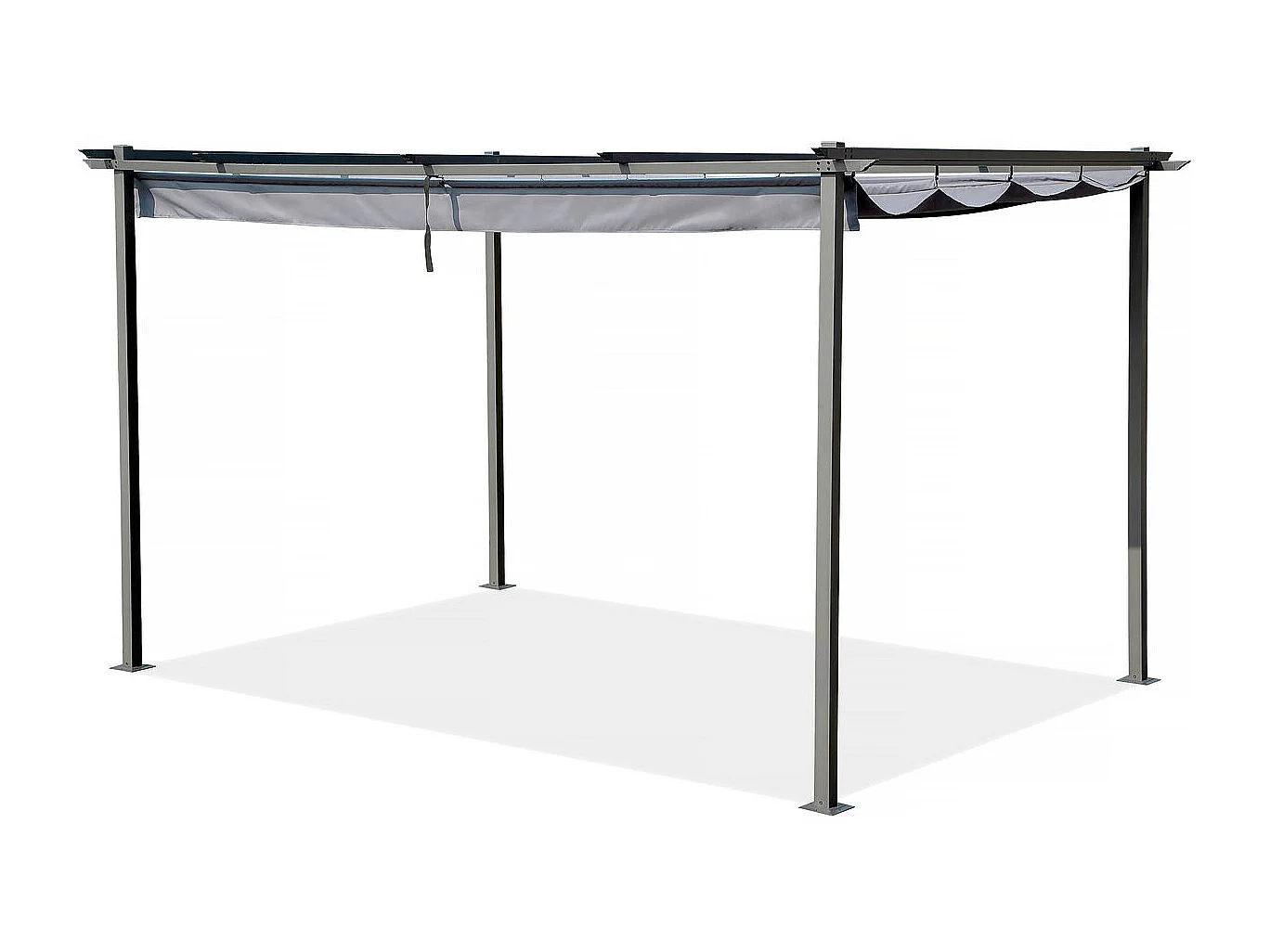 Pergola en métal avec toit rétractable - 3 x 4 m - Gris anthracite