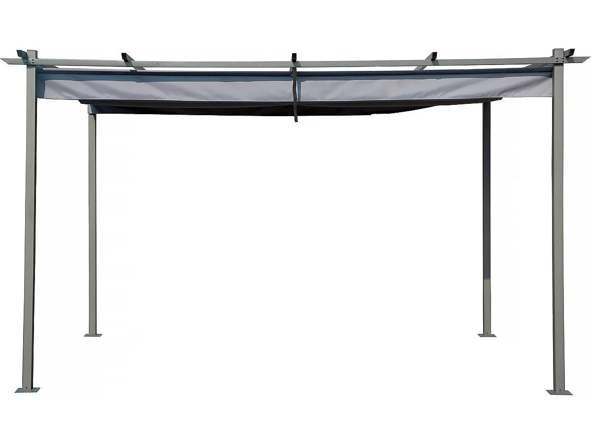 Pergola en métal avec toit rétractable - 3 x 4 m - Gris anthracite
