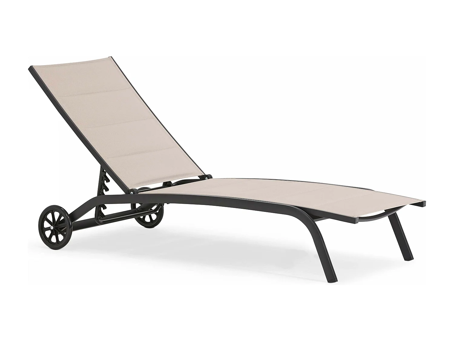 Lot de 2 bains de soleil en aluminium taupe - Santa Monica