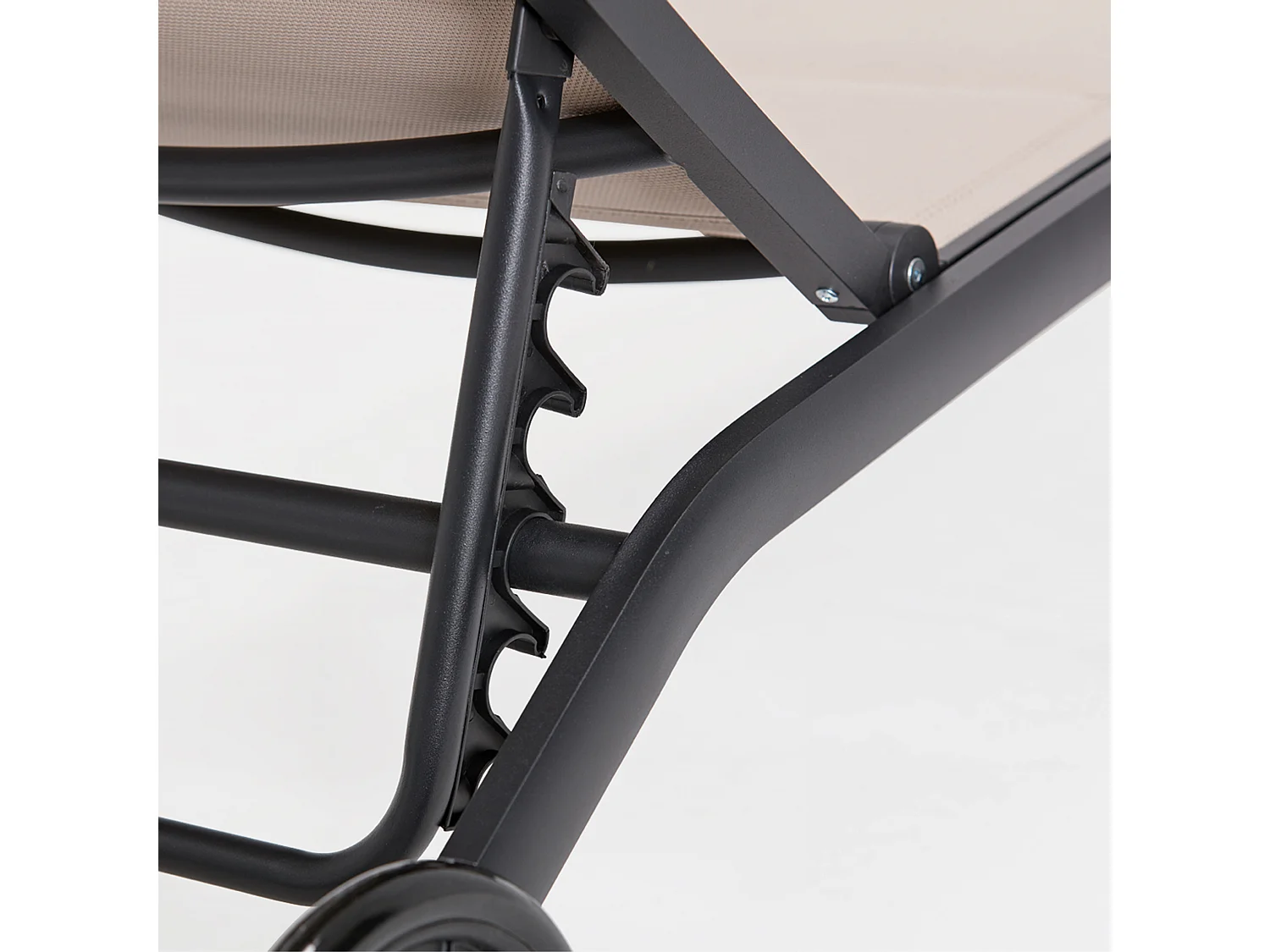 Lot de 2 bains de soleil en aluminium taupe - Santa Monica