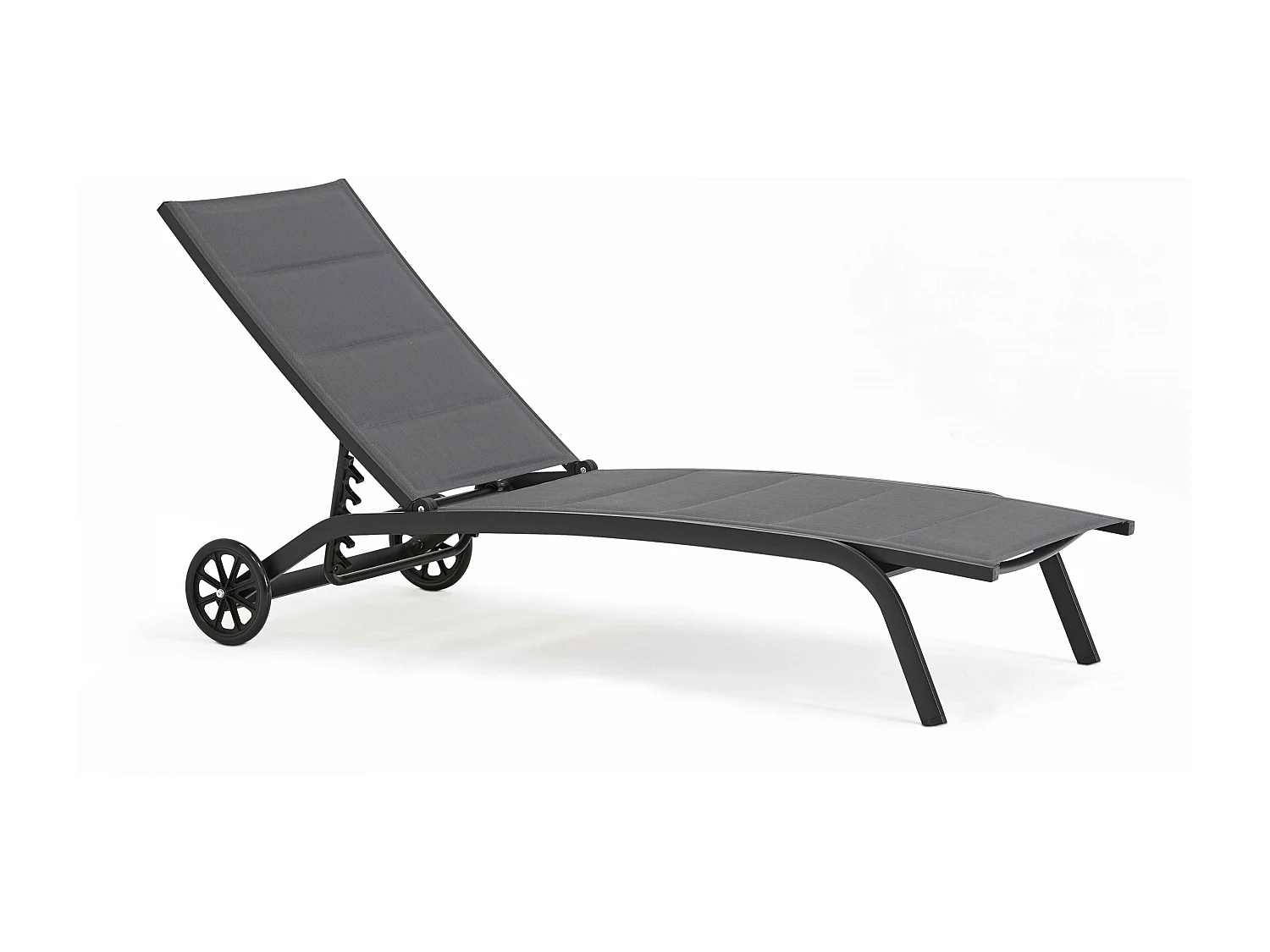 Lot de 2 bains de soleil en aluminium noir - Santa Monica