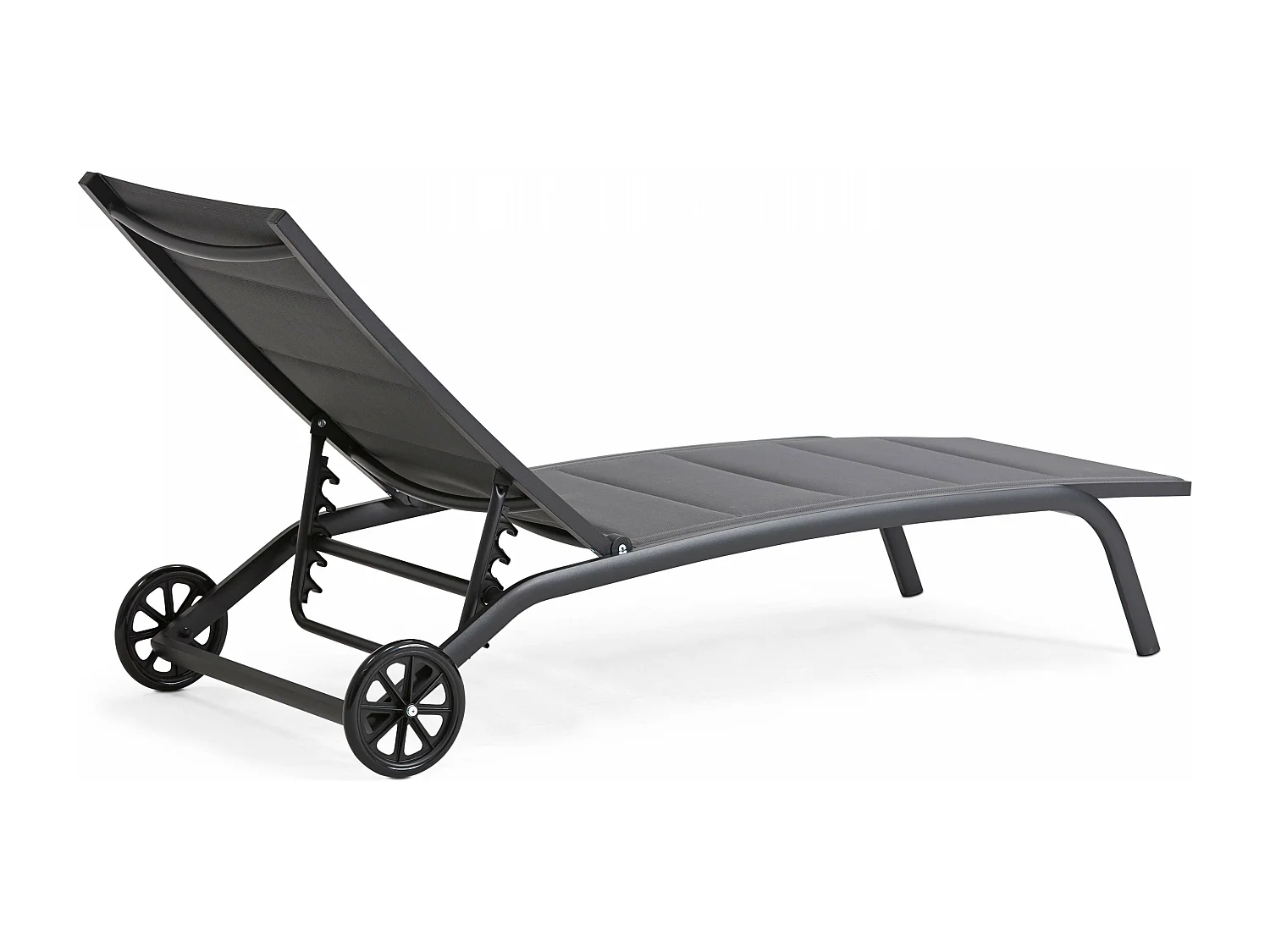 Lot de 2 bains de soleil en aluminium noir - Santa Monica