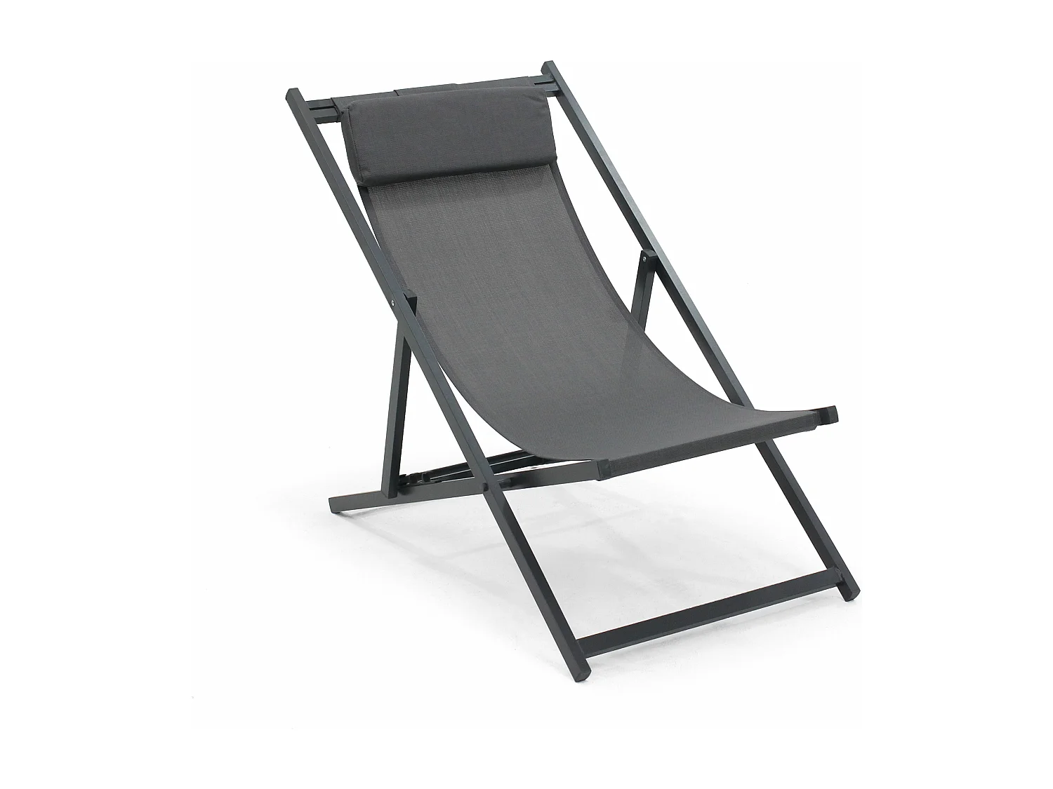 Lot de 2 transats en aluminium anthracite