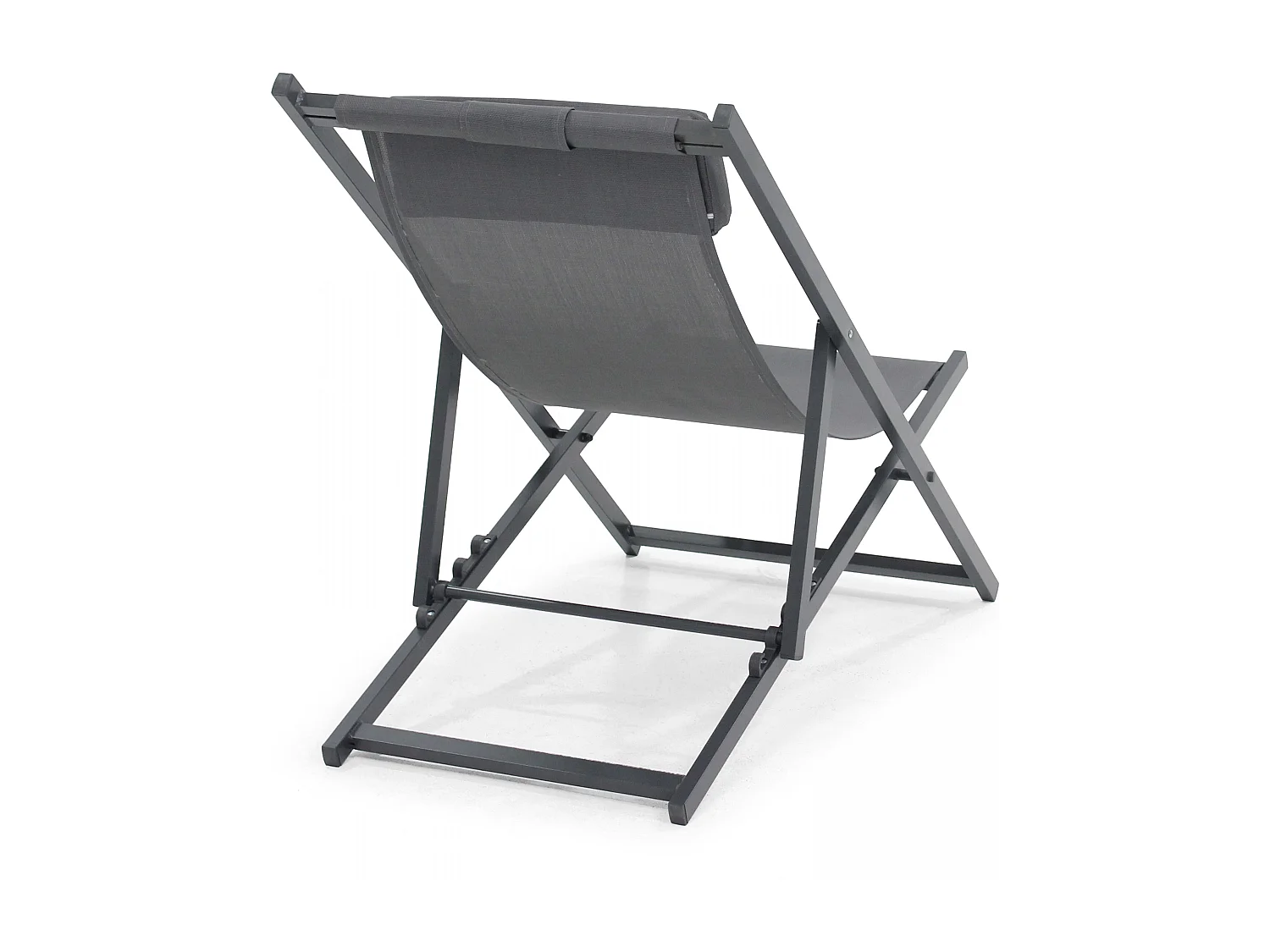 Lot de 2 transats en aluminium anthracite