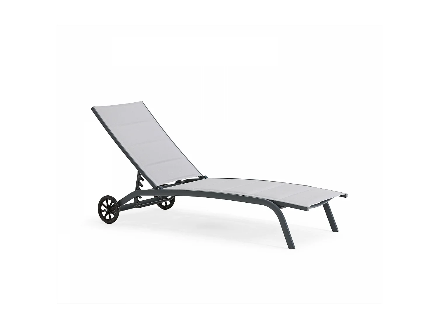 Lot de 2 bains de soleil en aluminium gris - Santa Monica