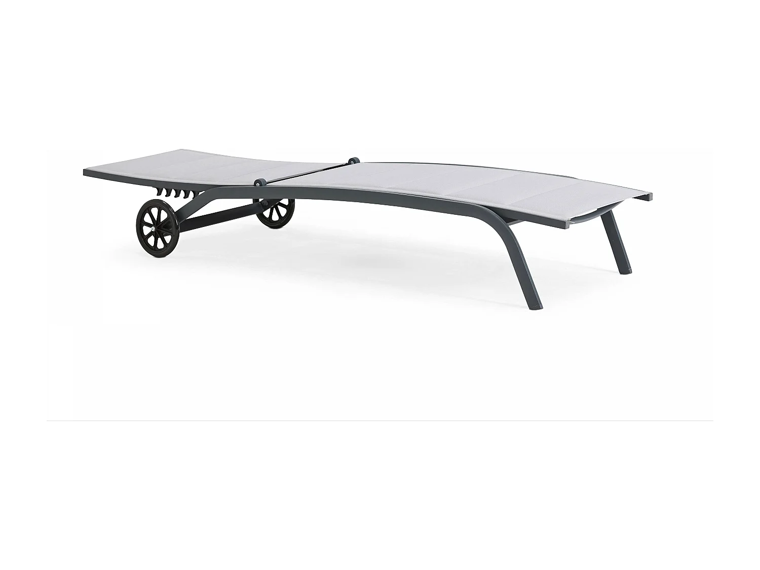 Lot de 2 bains de soleil en aluminium gris - Santa Monica