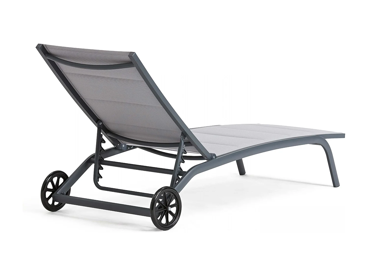 Lot de 2 bains de soleil en aluminium gris - Santa Monica