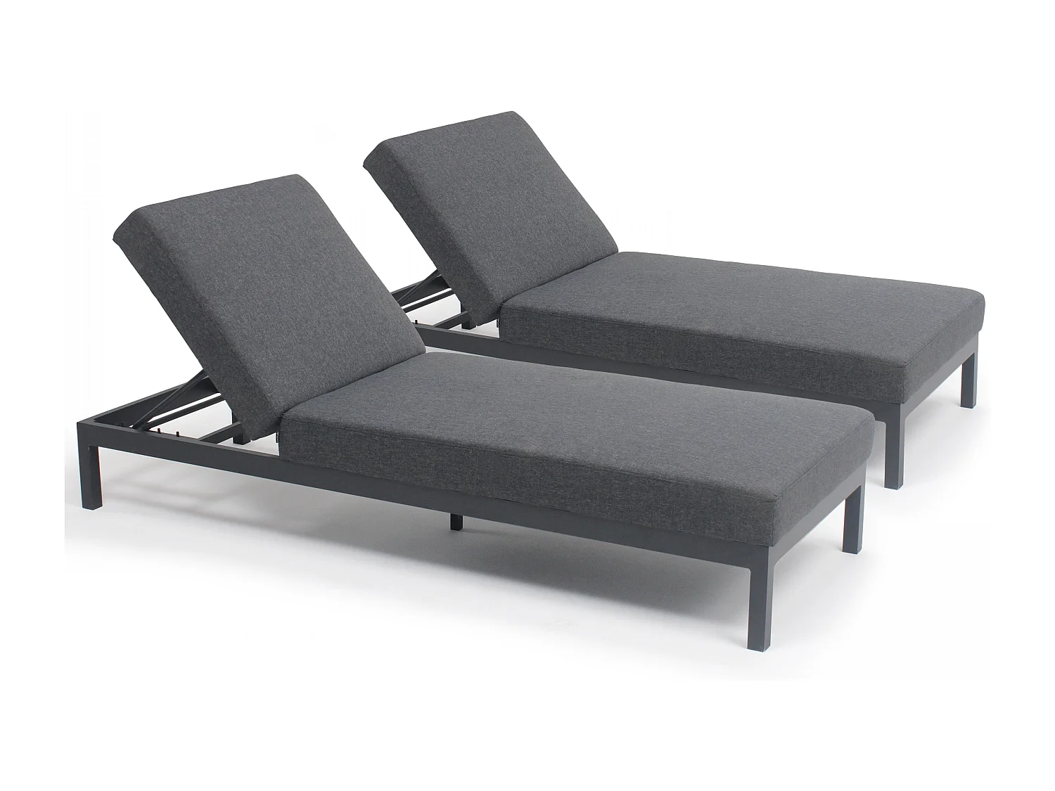 Lot de 2 bains de soleil en aluminium gris - Galapagos