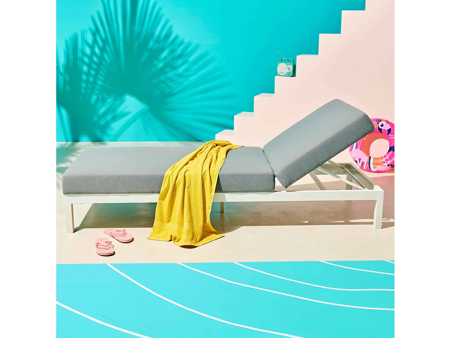 Bain de soleil en aluminium blanc - Galapagos