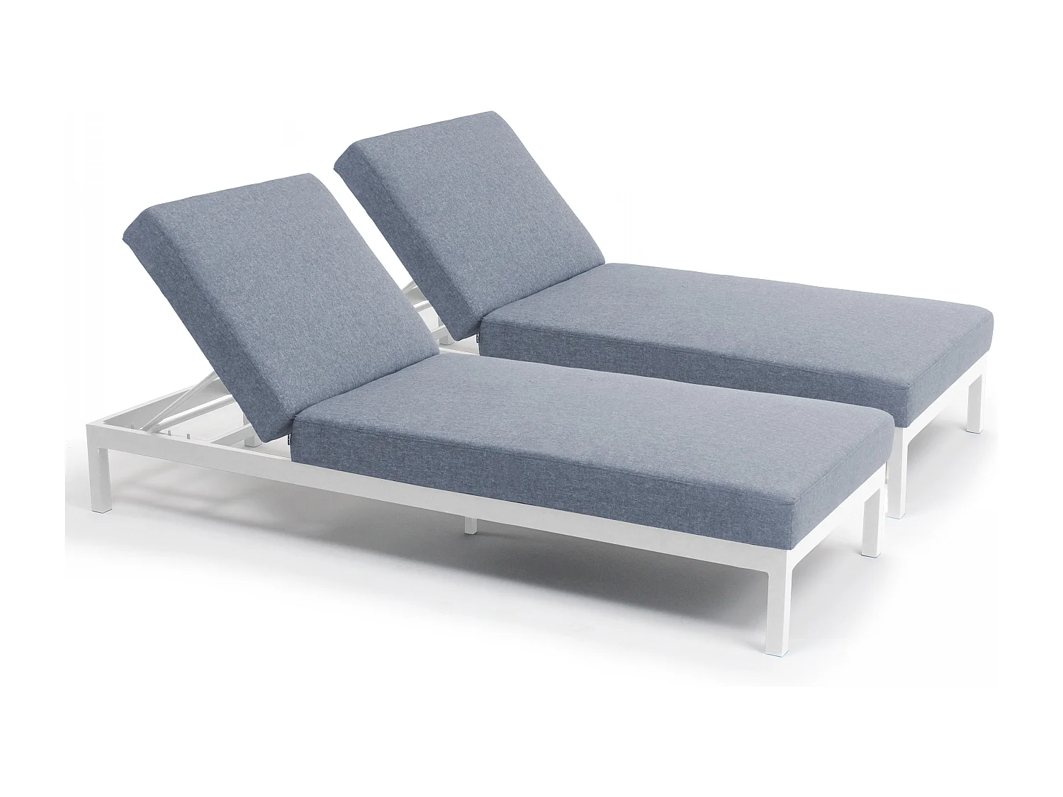 Set van 2 witte ligstoelen